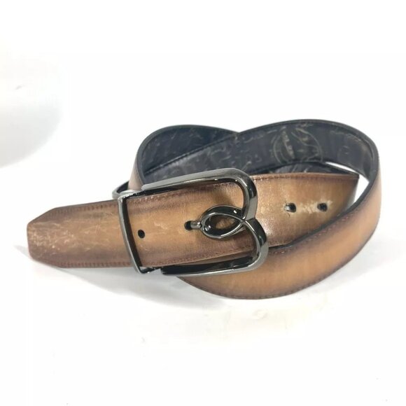 Berluti reversible calligraphic logo Accessories belt Leather Beige main image 10